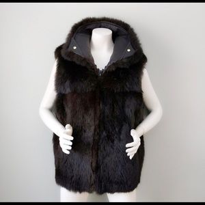 Chocolate Fur Vest by Andrew Marc